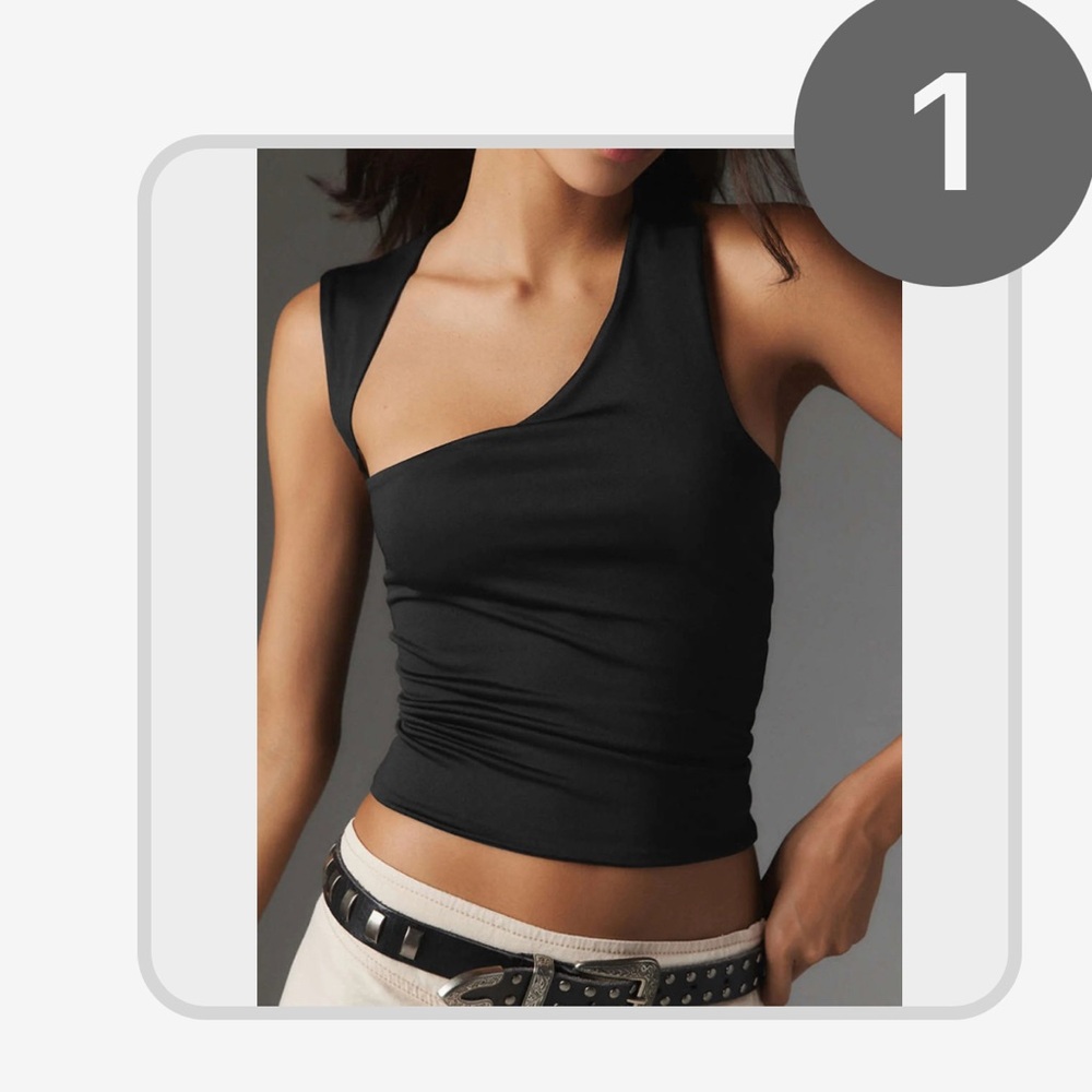 Asymmetric Neck Cut Out Tank Top